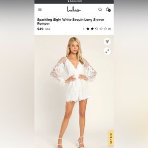 Lulus white sequin romper - worn once
